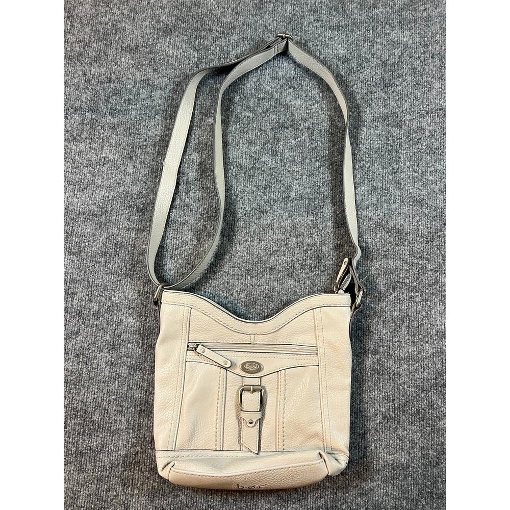 BOC Born Concepts Purse Shoulder Bag Faux Leather Cream Womens Buckled